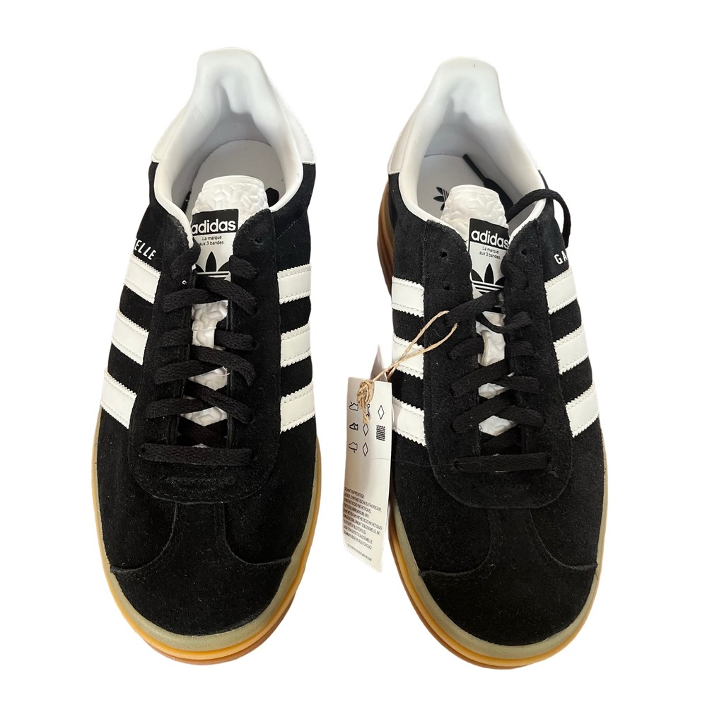 Adidas Gazelle Bold Women 9 Black White Gum New Platform Sneakers IE0876